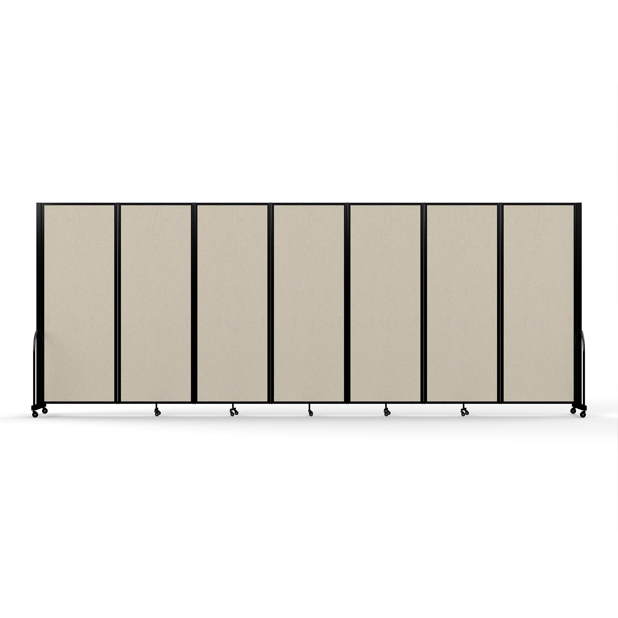 Screenflex Full Motion Divider — 7ft. 6in. x 19ft. 7in., Black Frame, Sand, Model# FSH-767-B-SND